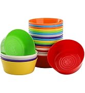 Frcctre Set of 24 Small Plastic Kids Bowls, 11 Oz Colorful Snack Bowls Set, BPA Free Small Toddle...