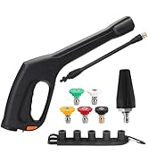 FIXFANS Pressure Washer Gun Kit with Replacement Wand, Turbo Nozzle &amp; 5 Nozzles – Compatible with...