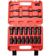 SONIGEKO 3/8" Drive Impact Swivel Sockets Set, 20 Piece, Metric Drive Impact Universal Joint, 6-P...