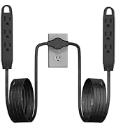 3-Prong 12FT Twin Extension Cord with 6 Outlets and Safety Covers - Slim Design for Furniture, 12...