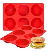 Puyeipt 4 Inch Silicone Egg Molds for Breakfast Sandwiches, 2 Pack Jumbo Muffin Top Pans Non-Stic...