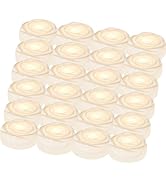 Aignis 24pcs Flameless LED Floating Candles, White Rose Plastic Tealight Battery Operated, 120+ H...