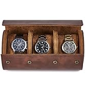 GUKA Watch Roll Travel Case for Men - Storage Organizer and Display Removable Pillows &amp; Solid Div...
