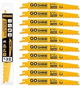 10 Pack 6 Inch 6/12TPI Reciprocating Saw Blades,Stud and Nail Saw Blades, 6" High Strength Bi-Met...