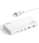 Flat USB C Charging Station 120W, 5-Port GaN Charging Hub for Multiple Devices, 100W USB-C Charge...