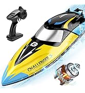 DEERC Brushless RC Boat, 30+ mph Fast Remote Control Boats with Never Capsize&amp;Low Battery Alarm F...