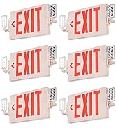 VEVOR LED Exit Sign with Emergency Lights, Two Heads Emergency Exit Light with Battery Backup, Co...