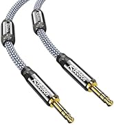 RIKSOIN AUX Cable-[2FT Hi-Fi Sound] TRS Nylon-Braided 3.5mm Male to Male Audio Cord Nylon Braided...