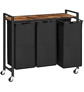 HOOBRO Laundry Sorter 3 Section, Laundry Hamper with Wheels, 3 × 11.5 Gal (43.5 L), Rolling Laund...