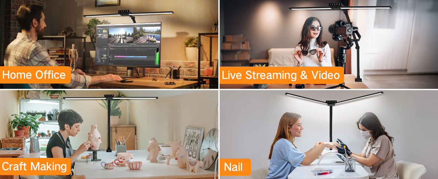 Text reads 'Home Office', 'Live Streaming &amp; Video', 'Call Meeting', 'Nail'. Collection of workplace scenes showing various office and professional settings.
