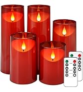 NURADA Flameless Candles, Acrylic LED Pillar Candles Battery Operated with Remote and Timer Candl...