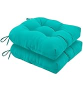 idee-home Outdoor Chair Cushions Set of 2, Patio Chair Cushions Thick 17 x 17 x 5 Inch Tufted Sea...