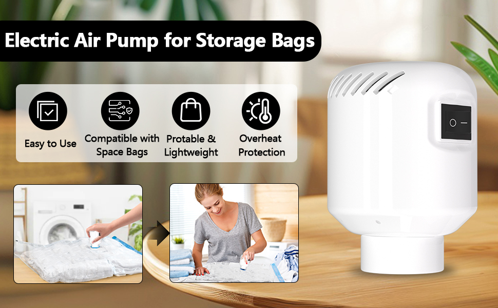 electric pump for vacuum storage bags