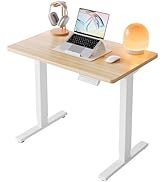 HUANUO 32" Small Electric Standing Desk Adjustable Height, 4 Memory Height Settings, Sit Stand Up...