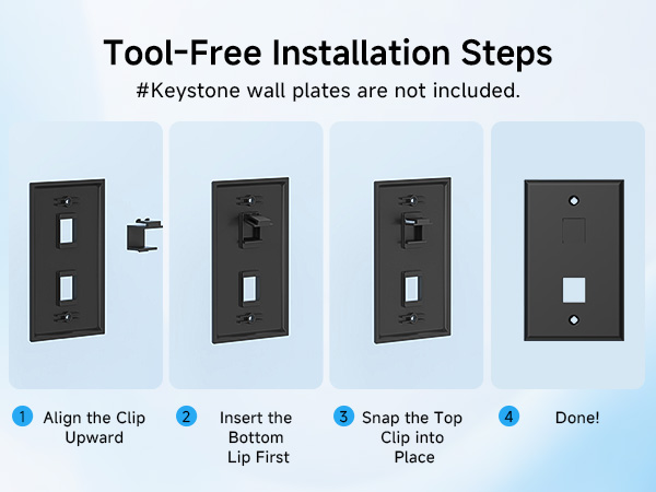 Blank keystone jack inserts for professional wall plate setup