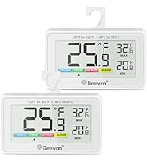 Geevon Digital Refrigerator Thermometer 2 Pack,IP65 Waterproof Fridge and Freeze Thermometer with...