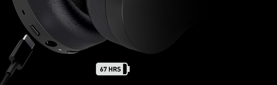 LONG BATTERY LIFE OF UP TO 67 HOURS (WITH ANC OFF)