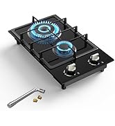 Gas Stove 2 Burner Propane Cooktop 12 inch, Nafewin Portable Gas Cooktop Stainless Steel Gas Burn...