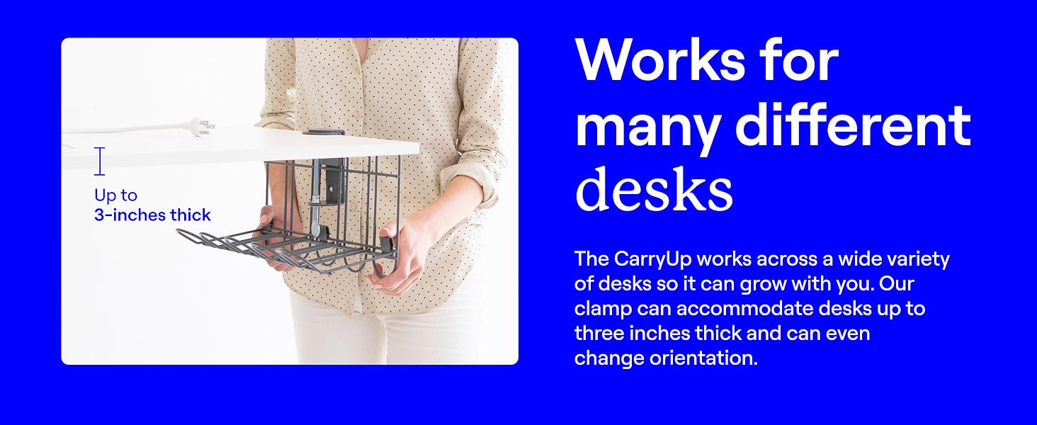 box no drill power strip holder cables control white wires computer desktop organization management
