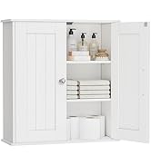 Homleke Bathroom Wall Cabinet, Over The Toilet Storage Cabinet with Adjustable Shelves, Wall Moun...