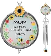 Gifts for Mom - Sunflower Windchime - Mom in a Garden of Flowers I Would Pick You - Enameled Bee ...