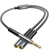 JOMLEY Headphone Splitter 1ft(0.3m), Audio Splitter 3.5mm 1 Male to 2 Female Adapter, Nylon-Braid...
