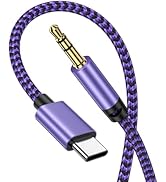 iPhone 15 Aux Cord for Car, [3.3ft, Purple] USB C to 3.5mm Audio Cable with Hi-Fi DAC Chip, Braid...