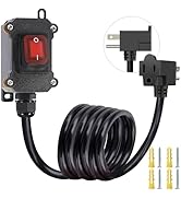 Extension Cord with 14AWG Cable Piggyback Plug(3-Pronged) On/Off Switch, IP67 Waterproof Inline C...
