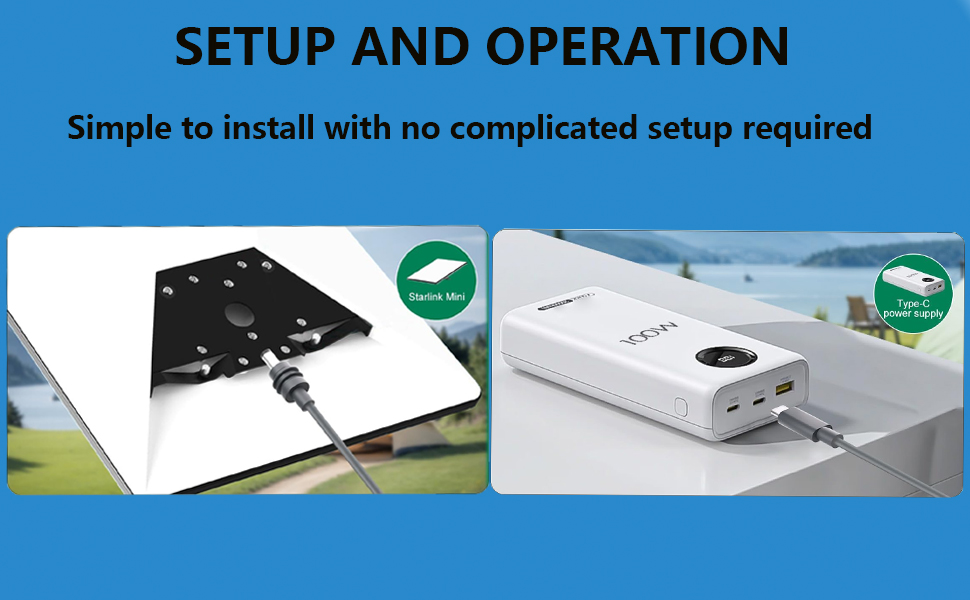 Starlink Mini USB C Cable for 65W+ PD Power Bank