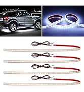 DUOFU365 12V Car LED Strip Light,24inch Car Interior Light Strip IP68 Waterproof Cuttable for Car...