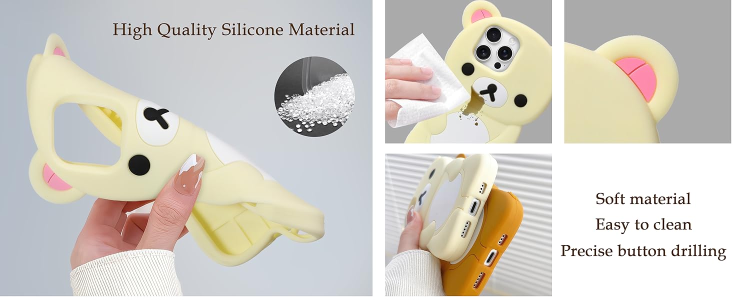 High Quality Silicone Material Soft material Easy to clean Precise button drilling
