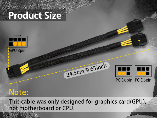 Dual 6 Pin to 8 Pin GPU Adapter