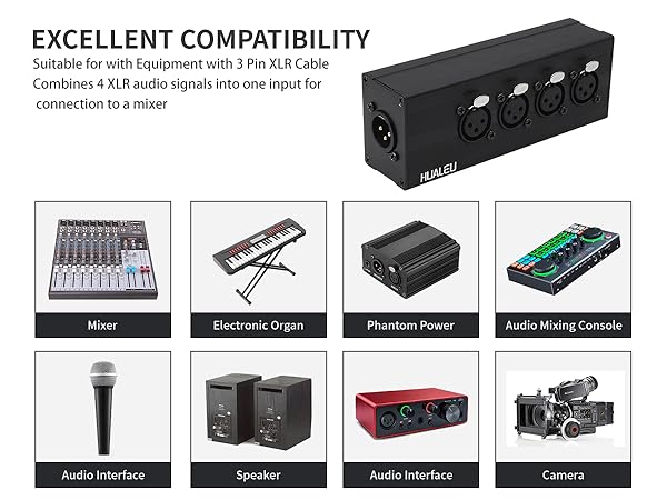 XLR Four Microphone inputs Converted to one Output