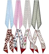 Zilotusnte 8Pcs Hair Scarf for Women, Silk Neck Scarf Printed Scarves Head Women'S
