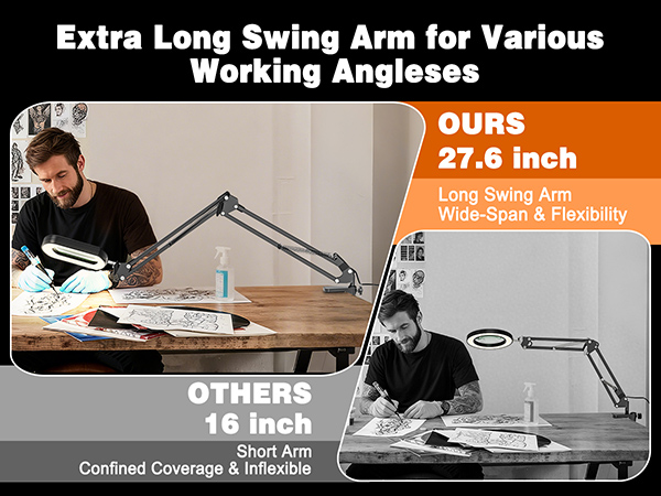 Magnifying Glass with Light and Clamp