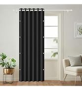 HMYI Full Blackout Memory Trained Pleated Curtains with Magnetic Closure, 72 Inch Long Pinch Plea...