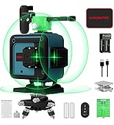 3D Self-Leveling 360-Degree Green Cross Line Laser Level with Pulse Enhancement Mode, Remote Cont...