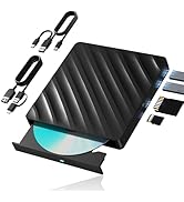 5 in 1 External Blu Ray Drive with Extension Data Cable, Portable Blu Ray Player with USB 3.0 Typ...