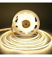 TUNICHX COB LED Strip Lights DC 12V LED Lights Flexible Super Bright LED Strips,16.4ft 6500K Whit...