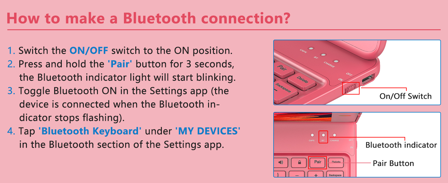 for ipad 9th case with keyboard pink 25