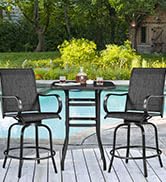 Yaheetech 3 Pieces Outdoor Swivel Bar Set