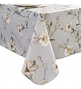 Pioggia Vinyl Tablecloth with Flannel Backing - Waterproof, Oil-Proof, Easy to Clean -Rectangle P...