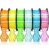 1.75mm Silk Shiny PLA Filament 6 in 1 Bright Colors Bundle Pack: Silk Yellow/Lime Green/Light Ora...