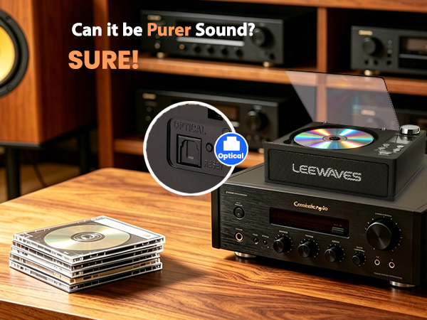 Optical (SPDIF) output sends CD-quality digital signal straight to your amplifier or DAC.