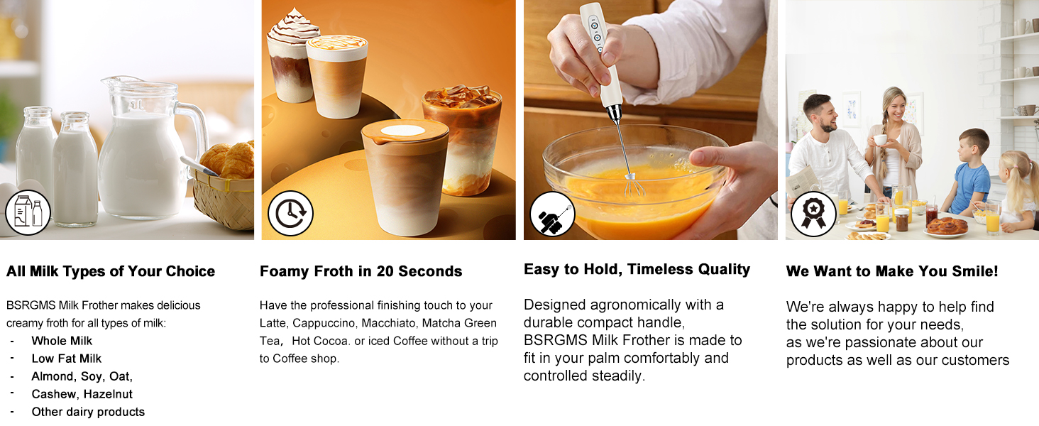 Milk Frother Handheld for Coffee