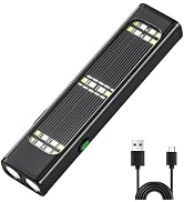 Ciwuzxs Solar/Rechargeable Flat Flashlights, 900 Lumens EDC Tactical Flashlight, Multi Function L...