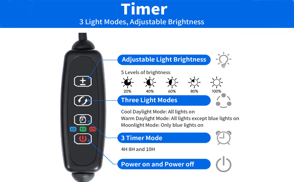 Aquarium light with timer