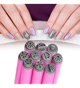 Nail Art Stamp Pen Set, Flower Nail Stamper Pens, Nail Stamping Plate, DIY Nail Art Tools for Wom...