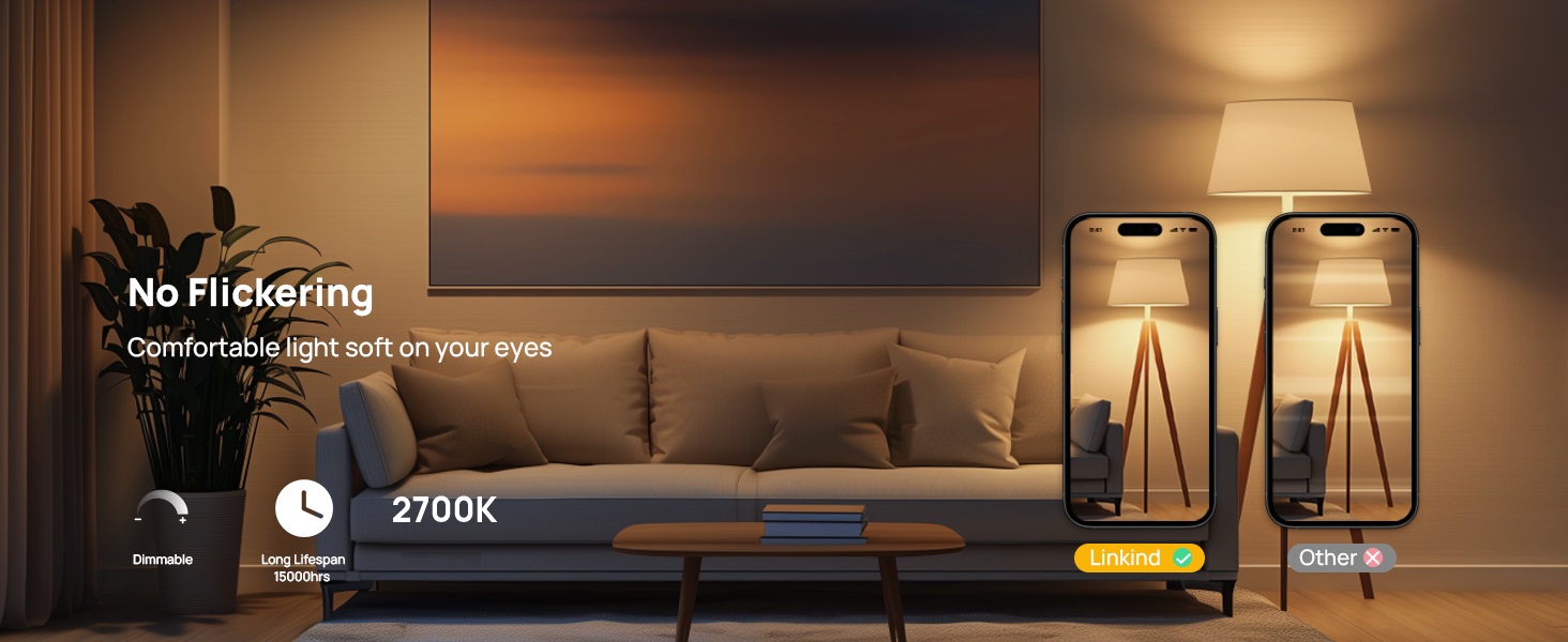 Non-flickering light bulbs