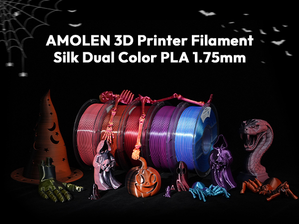 AMOLEN Silk PLA 3D Printer Filament Bundle 2KG